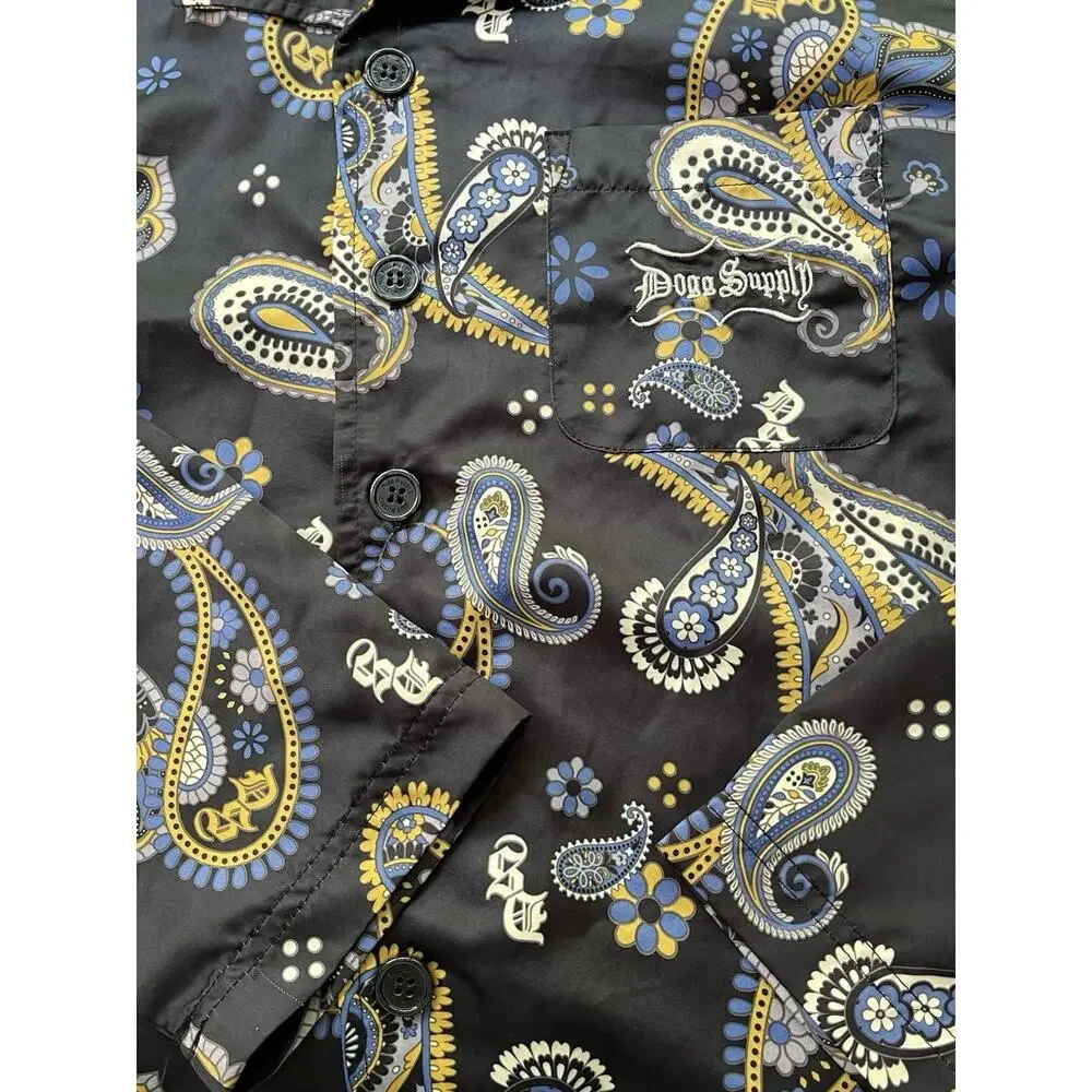 Dogg Supply Snoop Dogg Paisley Satin Pajama Set Womens Small 2-Piece